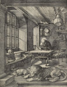 St Jerome yaptığı çalışmada, 1514 by Albrecht Dürer